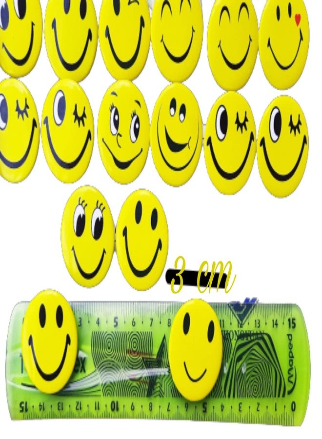 MSGH Smiley Emoji Colourful Expressions 3 CM Button Pins Badge Metal Brooch (Multicolour, 3 CM) - Set of 40 - Birthday, Office and Theme Party (DESIGN 3 (40 PCS)) (1 SET(40 PCS)) - Image 2